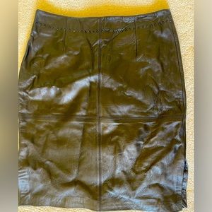 Tempests Gruppo Americana Studded leather mini skirt Sz 10 Vintage